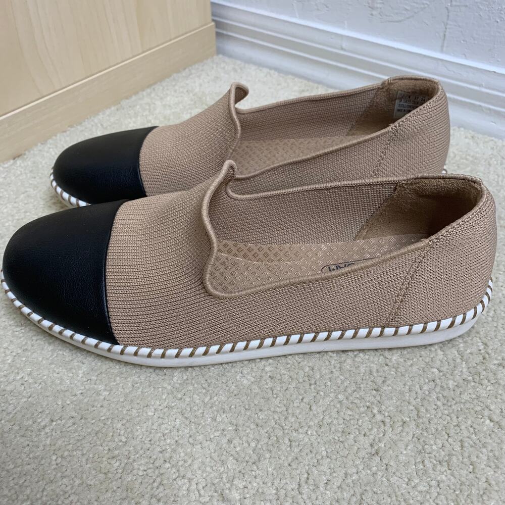 Skechers Cleo Stitch Slip On Shoes Tan Black Size 7